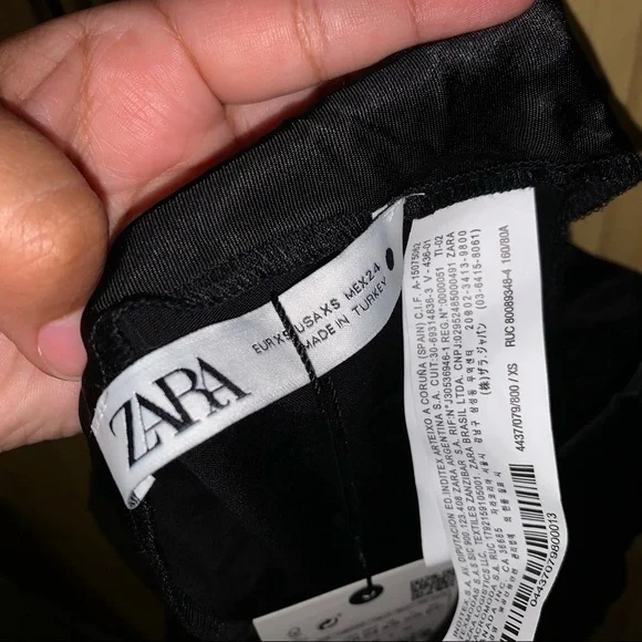 Zara Black Satin Slip Dress - Picture 6 of 7